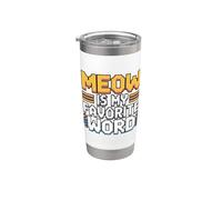 Meow Is My Favorite Word Gobelet isotherme en acier inoxydable double paroi