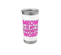 Meow Is My Favorite Word Gobelet isotherme en acier inoxydable double paroi
