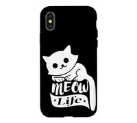 Meow Life Chat Mignon pour Fan de Chat Coque pour iPhone X/XS