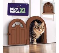 Meow Manor Porte intérieure pour Chat Extra Large 26 x 27,9 cm sans Rabat pour Chats jusqu'à 13,6 kg Installation Facile à Faire soi-même Installation sécurisée en Quelques Minutes, Aucune Formation