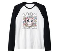 Meow Means I Love You Manche Raglan
