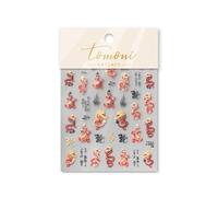 [Meow.Sensei] Tomoni Relief Nail Stickers Popular Retro Nail Sticker Factory Wholesale National Style Red Dragon 3700 (To3701 - Relief)
