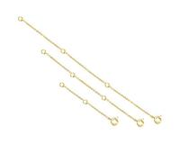 Meow Star Extension Collier Rallonge Chaine Extension Chaine Or Rose en Argent Sterling pour Fabrication de Bijoux 3 Pièces/4 Pièces, Argent, Or et Or Rose (Gold-N-3, Plaqué Platine-2''4''6'')
