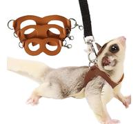 Meow&Woof Lot de 3 harnais et laisse pour dressage de petits animaux, promenades, écureuils, hamsters, rats - Marron