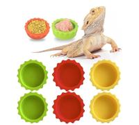 Meow&Woof Lot de 6 gobelets réutilisables en silicone pour reptiles - Bol à eau et bol à eau pour gecko à crête - Kit d'accessoires pour tortue, serpent, bernard-ermite