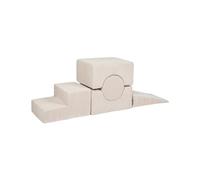 MEOWBABY 5-Elements Soft Foam Blocks Playset - Aire de Jeux pour Bébés et Tout-Petits, Blocs d'escalade d'intérieur, Kord, Ecru