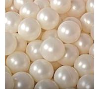 MEOWBABY 50 ∅ 7Cm Balles pour Piscine À Balles Bébé Adapté aux Enfants Plastiques Boule pour Bebe Parc Jouets pour Les Tout-Petits Fabriqué en UE Colorées Perle Blanche