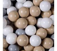 MEOWBABY 50 ∅ 7Cm Balles pour Piscine Ŕ Balles Bébé Adapté aux Enfants Plastiques Boule pour Bebe Parc Jouets pour Les Tout-Petits Fabriqué en UE Colorées Gris/Blanc/Beige