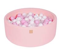 MEOWBABY 90X30cm/200 Balles ∅ 7Cm Piscine À Balles pour Bébé Enfant Rond Fabriqué en UE Rose Clair: Blanc/Rose Pastel/Transparent