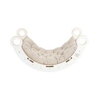 MEOWBABY Arche d'escalade avec Coussin Beige pour Enfants - Structure d'escalade à Bascule d'équilibre pour l'Intérieur, Blanc - S