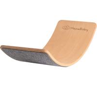 MeowBaby® Balance Board planche d'équilibre en bois 80x30cm pour enfants, nature avec feutre gris mélangé
