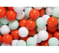 MeowBaby balles en plastique pour piscine à balles 7cm, balles de jeu en plastique pour bébé, 200 pièces : Orange/Minute/Blanc