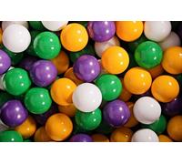 MeowBaby balles en plastique pour piscine à balles 7cm, balles de jeu en plastique pour bébé, 200 pièces : vert/violet/jaune/blanc