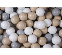 MeowBaby balles en plastique pour piscine à balles 7cm, balles de jeu en plastique pour bébé, 200 pièces : beige/gris/blanc
