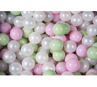 MeowBaby balles en plastique pour piscine à balles 7cm, balles de jeu en plastique pour bébé, 300 pièces : nacre/vert clair/rose pastel