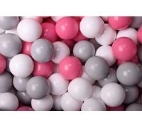 MeowBaby balles en plastique pour piscine à balles 7cm, balles de jeu en plastique pour bébé, 300 pièces : gris/blanc/rose clair