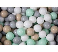 MeowBaby balles en plastique pour piscine à balles 7cm, balles de jeu en plastique pour bébé, 300 pièces : menthe/beige/gris/blanc