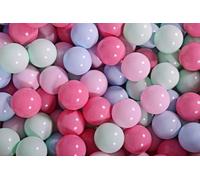 MeowBaby balles en plastique pour piscine à balles 7cm, balles de jeu en plastique pour bébé, 50 pièces : rose pastel/rose clair/mat/bleu