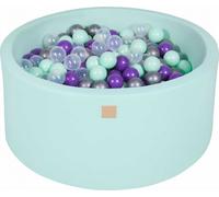 MeowBaby Boule de bain Menthe ronde 90x40cm, boules : Menthe/Transparent/Argent/Pourpre