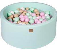 MeowBaby Boule de bain Menthe ronde 90x40cm, boules : rose pastel/transparent/beige/blanc/menthe