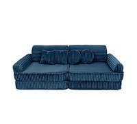 MEOWBABY Canapé Convertible pour Enfants - Chauffeuse Enfant 1 Place Pliable - Petit Sofa Modulable, Canapé Lit Bébé, Fauteuil Confortable, Churros, Bleu Minuit