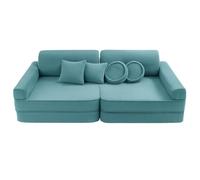 MEOWBABY Canape Enfant - Chauffeuse Enfant, Canapés pour Enfants, Canapé Bébé, Chauffeuse 1 Place Enfant, Canapé Enfant Convertible, Aesthetic, Turquoise