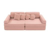 MEOWBABY Canape Enfant - Chauffeuse Enfant, Canapés pour Enfants, Canapé Bébé, Chauffeuse 1 Place Enfant, Canapé Enfant Convertible, Aesthetic, Rose Poudré