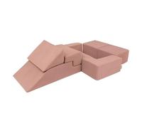 MEOWBABY Canape Enfant Modulable - Chauffeuse Convertible et Canapé Enfant Dépliant - Canape Bebe Pliable et Confortable pour Chambre et Salle de Jeux, Velours, Rosa