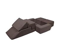 MEOWBABY Canape Enfant Modulable - Chauffeuse Convertible et Canapé Enfant Dépliant - Canape Bebe Pliable et Confortable pour Chambre et Salle de Jeux, Aesthetic, Marron