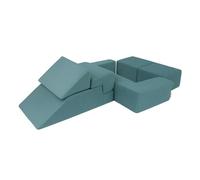 MEOWBABY Canape Enfant Modulable - Chauffeuse Convertible et Canapé Enfant Dépliant - Canape Bebe Pliable et Confortable pour Chambre et Salle de Jeux, Aesthetic, Turquoise