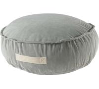 MeowBaby® Corduroy Gris Pouffe rond, Pouf pour enfant, Fauteuil pour enfant, Meuble pour bébé, Canapé pour enfant, 65x20 cm