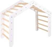 MeowBaby® Grand triangle d'escalade 112x61x94 cm Pikler pour enfants Montessori, Blanc
