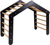 MeowBaby® Grand triangle d'escalade 112x61x94 cm Pikler pour enfants Montessori, Noir