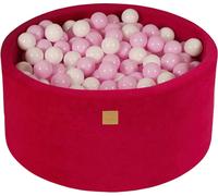 MeowBaby Magenta boule de bain ronde 90x40cm, boules : blanc/rose pâle