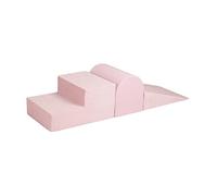 MEOWBABY Parcours motricité bébé en Mousse - Modules motricité Enfant - Structure motricité Escalade - Aire de Jeux intérieur Bloc Mousse, Velours, Rose Poudré