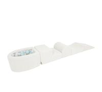 MEOWBABY Parcours motricité bébé en Mousse - Piscine à Balle pour bébé avec 100 balles - Aire de Jeux pour motricité bébé, Bearly, Neige
