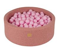 MEOWBABY Piscine à Balle pour bébé en Bouclé - Piscine à balles 90x30cm Douce avec 200 balles - Piscine a Balle Enfant, Rosa