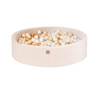 MEOWBABY Piscine à Balle pour bébé - Piscine à balles Douce en Velours 120x30cm avec 300 balles - Fosses a Boules pour Enfants, Écru