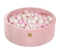 MEOWBABY Piscine à Balle pour bébé - Piscine à balles Douce en Velours 90x30cm avec 200 balles - Fosses a Boules pour Enfants, Rose Poudré