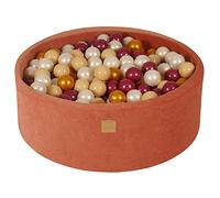 MEOWBABY Piscine à Balle pour bébé - Piscine à balles Douce en Velours 90x30cm avec 200 balles - Fosses a Boules pour Enfants, Rouge Marsala
