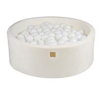 MEOWBABY Piscine à Balle pour bébé - Piscine à balles Douce en Velours 90x30cm avec 200 balles - Fosses a Boules pour Enfants, Blanc: Blanc