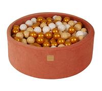 MEOWBABY Piscine à Balle pour bébé - Piscine à balles Douce en Velours 90x30cm avec 200 balles - Fosses a Boules pour Enfants, Rouge Marsala