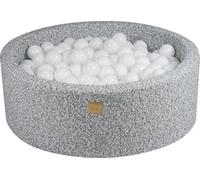 MeowBaby Piscine ronde à balles sèches 7 cm pour bébés, 90 x 30 cm/200 balles, Boucle, Gris Mélange : Blanc