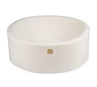MeowBaby Piscine sèche ronde 90 x 30 cm pour bébés sans balles, velours super doux, blanc