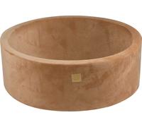 MeowBaby Piscine sèche ronde 90 x 30 cm pour un enfant sans balles, Supersoft velours, caramel