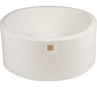 MeowBaby Piscine sèche ronde 90 x 40 cm pour bébés sans balles, velours super doux, blanc