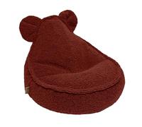 MEOWBABY Pouf Chambre Enfant - Fauteuil Poire Confortable et Léger - Pouf Poire Ergonomique pour Lecture et Jeu - Siège Douillet pour Fille et Garçon avec Remplissage de Billes, Bearly, Marron Foncé