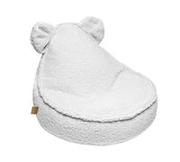 MEOWBABY Pouf Chambre Enfant - Fauteuil Poire Confortable et Léger - Pouf Poire Ergonomique pour Lecture et Jeu - Siège Douillet pour Fille et Garçon avec Remplissage de Billes, Bearly, Blanc