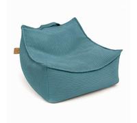 MEOWBABY Pouf Chambre Enfant - Fauteuil Poire Confortable et Léger - Pouf Poire Ergonomique pour Lecture et Jeu - Siège Douillet pour Fille et Garçon avec Remplissage de Billes, Côtelé, Turquoise