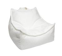 MEOWBABY Pouf Chambre Enfant - Fauteuil Poire Confortable et Léger - Pouf Poire Ergonomique pour Lecture et Jeu - Siège Douillet pour Fille et Garçon avec Remplissage de Billes, Boucle, Blanc